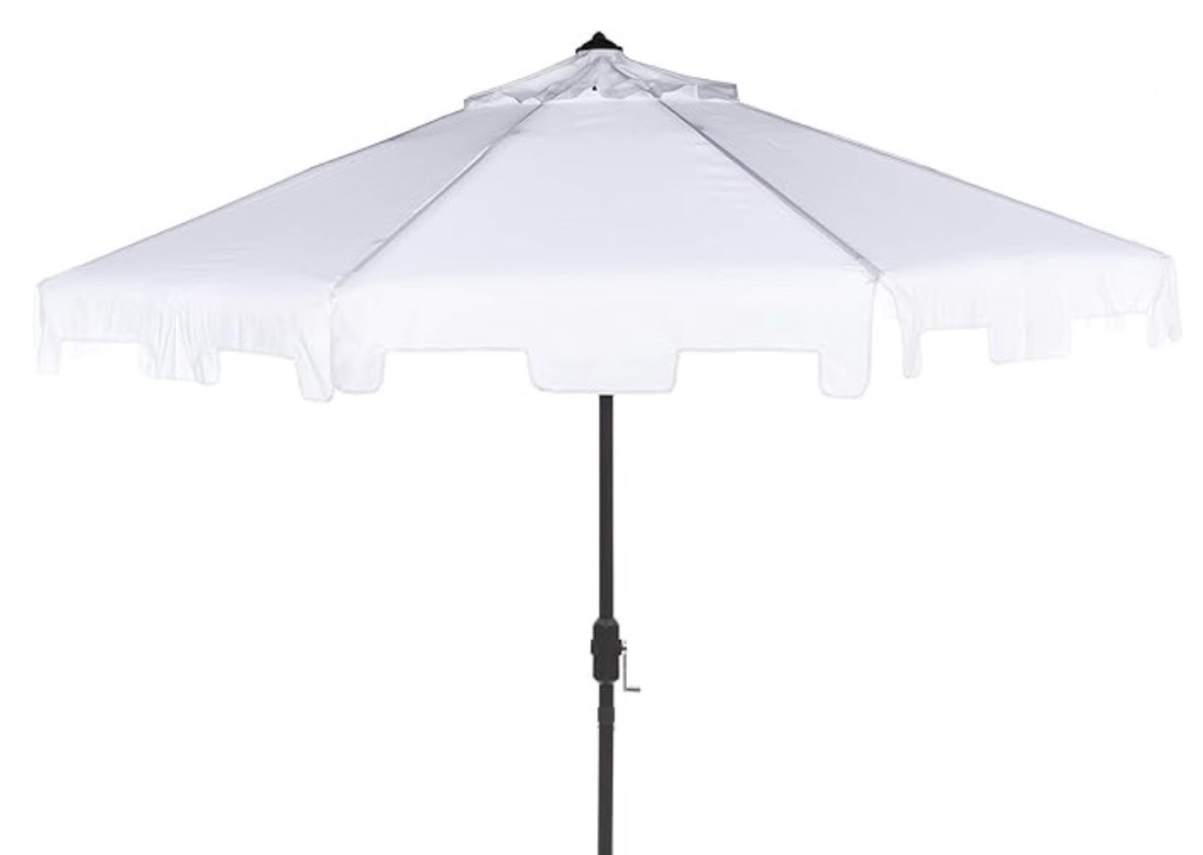 Scalloped White Umbrella